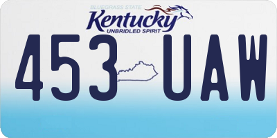 KY license plate 453UAW