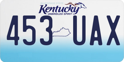 KY license plate 453UAX