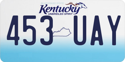 KY license plate 453UAY