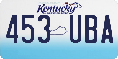 KY license plate 453UBA