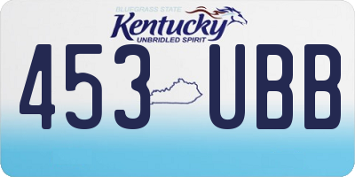 KY license plate 453UBB