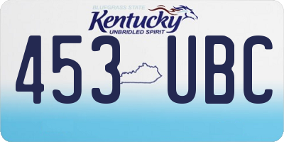 KY license plate 453UBC