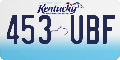 KY license plate 453UBF
