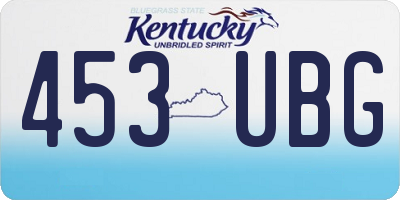 KY license plate 453UBG