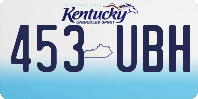 KY license plate 453UBH