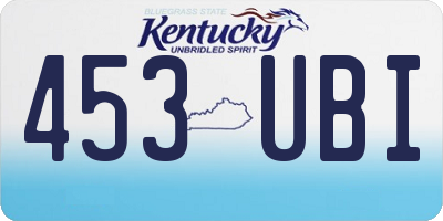 KY license plate 453UBI