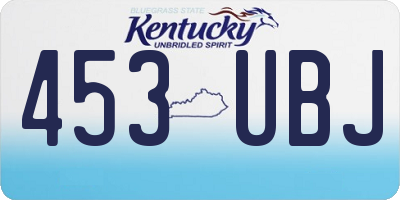 KY license plate 453UBJ