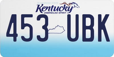 KY license plate 453UBK