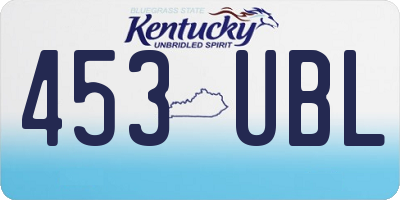 KY license plate 453UBL