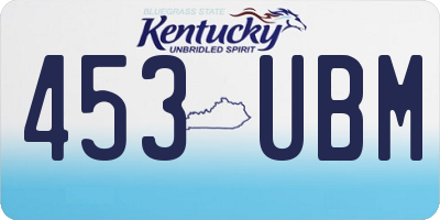 KY license plate 453UBM