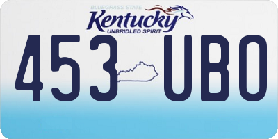 KY license plate 453UBO