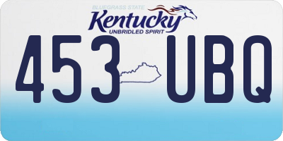 KY license plate 453UBQ