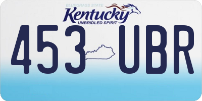 KY license plate 453UBR