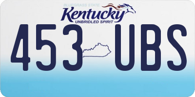 KY license plate 453UBS