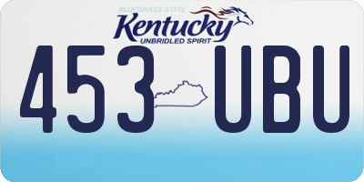 KY license plate 453UBU