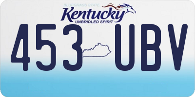 KY license plate 453UBV