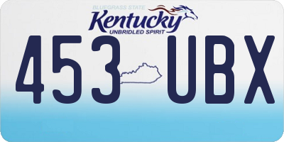 KY license plate 453UBX