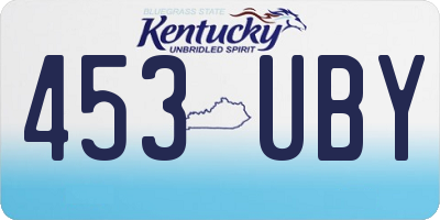 KY license plate 453UBY