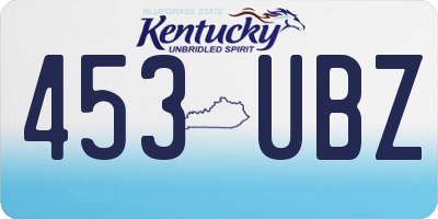 KY license plate 453UBZ