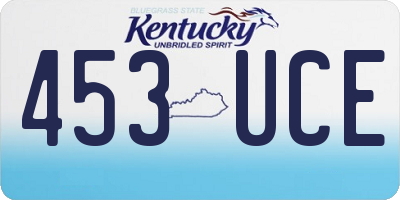KY license plate 453UCE