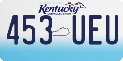 KY license plate 453UEU