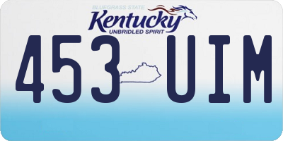 KY license plate 453UIM