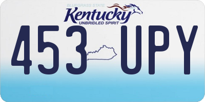 KY license plate 453UPY