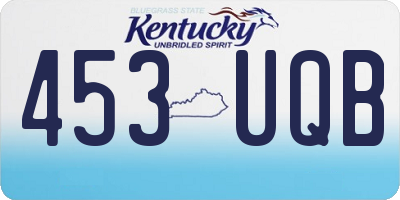 KY license plate 453UQB