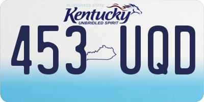 KY license plate 453UQD