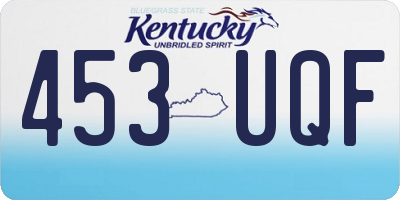 KY license plate 453UQF