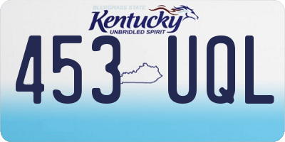 KY license plate 453UQL