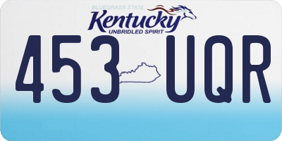 KY license plate 453UQR