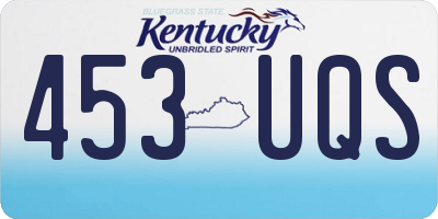 KY license plate 453UQS