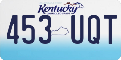 KY license plate 453UQT