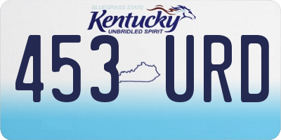 KY license plate 453URD