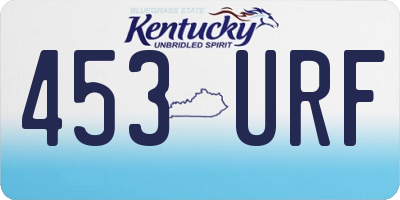KY license plate 453URF
