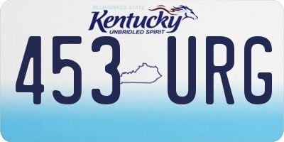 KY license plate 453URG