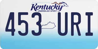 KY license plate 453URI