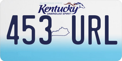 KY license plate 453URL