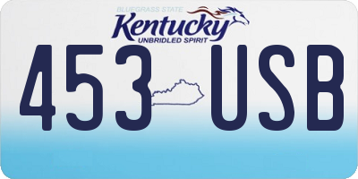 KY license plate 453USB