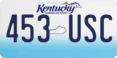 KY license plate 453USC