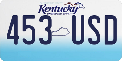 KY license plate 453USD