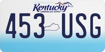 KY license plate 453USG