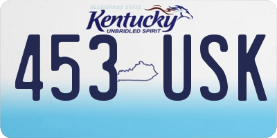 KY license plate 453USK