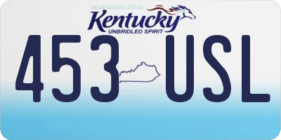 KY license plate 453USL