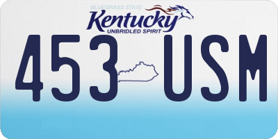 KY license plate 453USM