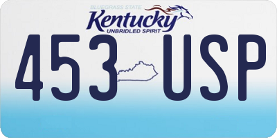 KY license plate 453USP