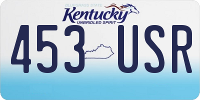 KY license plate 453USR
