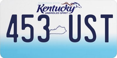KY license plate 453UST