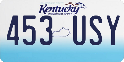 KY license plate 453USY